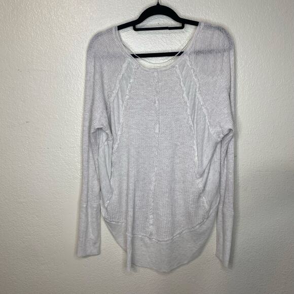 Free People We The Free Catalina Thermal V Neck Sweater Size Large Casual - Picture 7 of 9